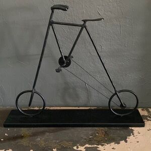 Black Metal Decorative Bicycle Sculpture Home Decor Cyclist Art